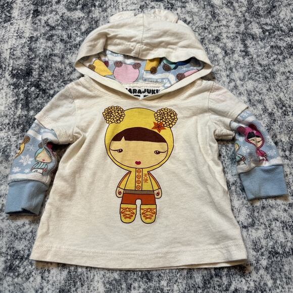 6/9 M Gwen Stefani Harajuku Lovers No Doubt Long Sleeve Shirt Snow Angel Hoodie - Picture 1 of 9